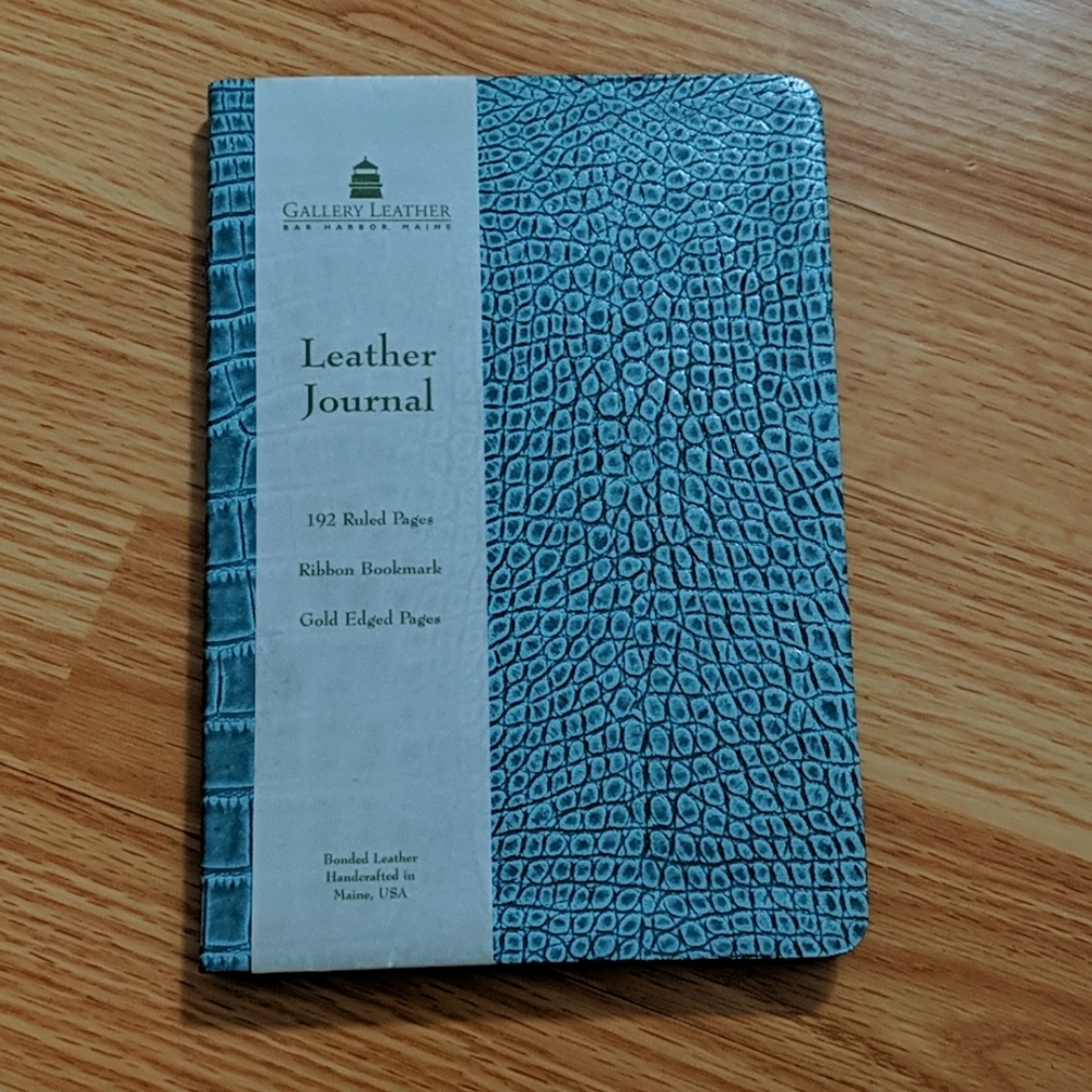 Beautiful leather journal with gold edges